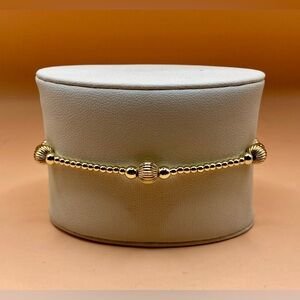 14K Gold Filled Beaded Bracelet w/ Textured Accent Beads. Non tarnish.